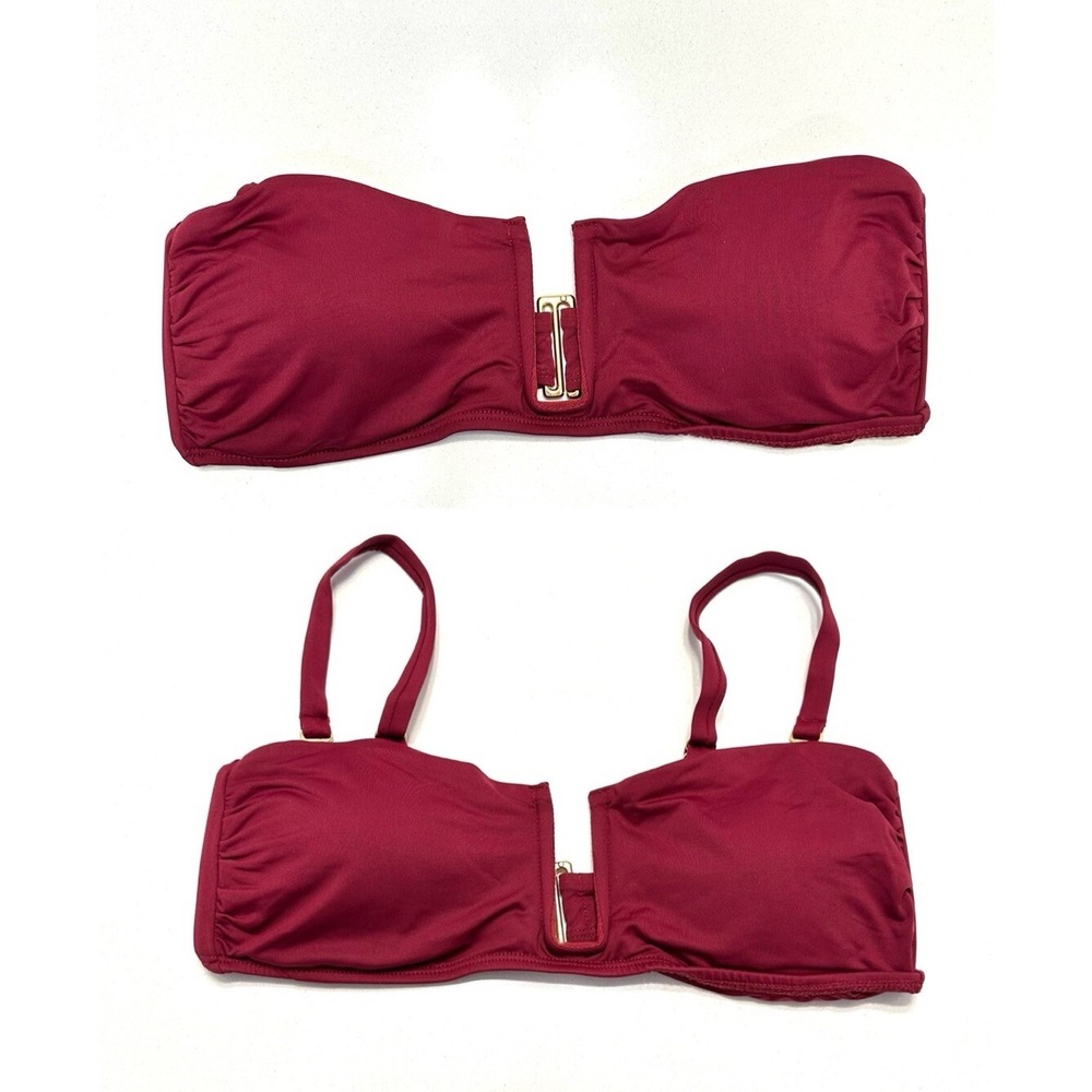 NWOT Andie Swim The Last Splash Cartagena Bandeau Top Red Size Small Convertible